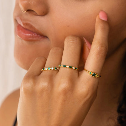 Alex - Unique Inlaid Zirconia Ring Set