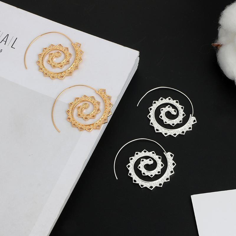Gold & Silver Spiral Earrings