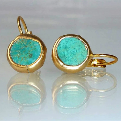 Vintage Turquoise Gold Earrings