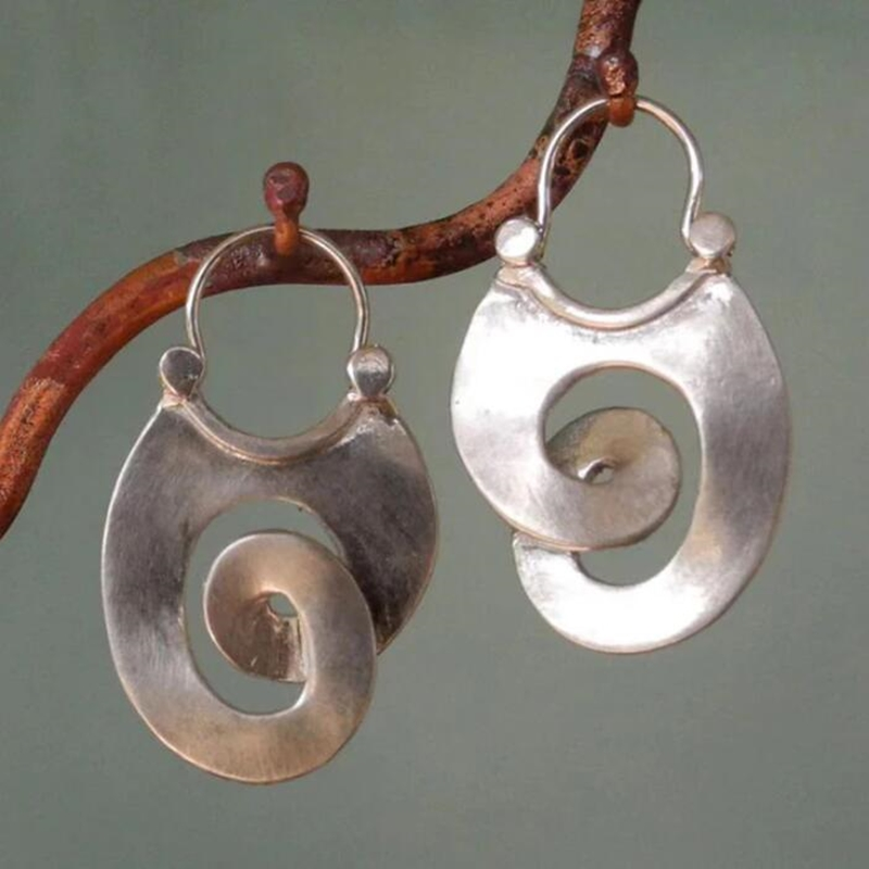 Exclusive Spiral Silver Earrings