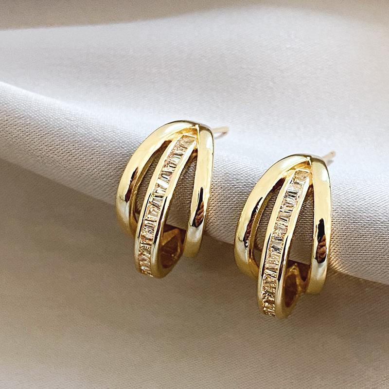 Triple Gold Hoop Earrings