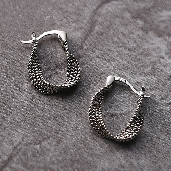Unique Vintage Irregular Silver Earrings