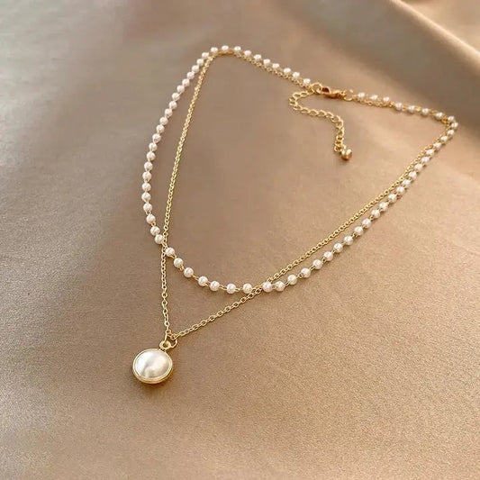 Timeless Gold Pearl Elegance Necklace