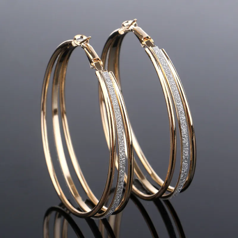 Radiant Retro Gold Hoop Earrings