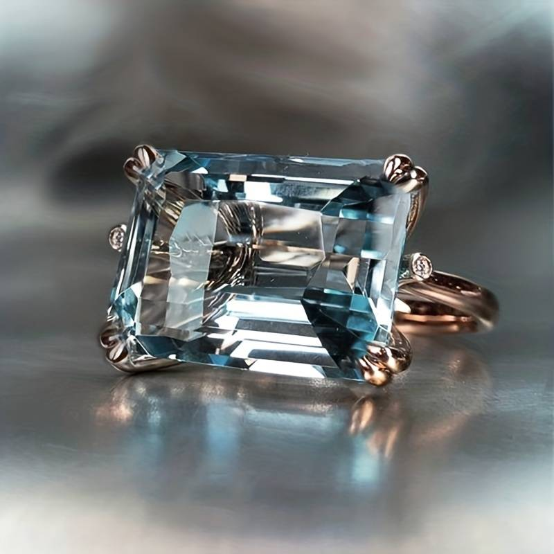 Elegant Blue Zircon Ring