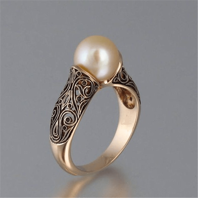 Timeless Golden Pearl Ring
