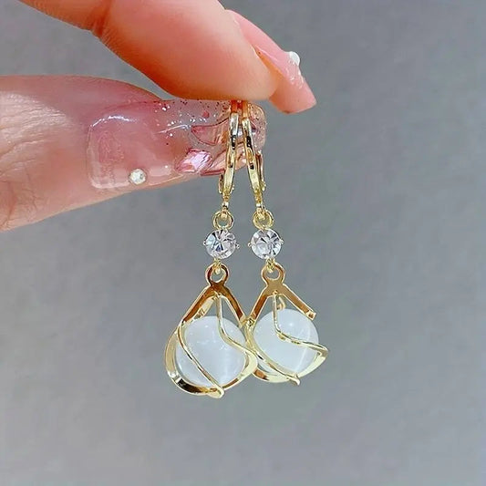 Vintage Opal Golden Earrings