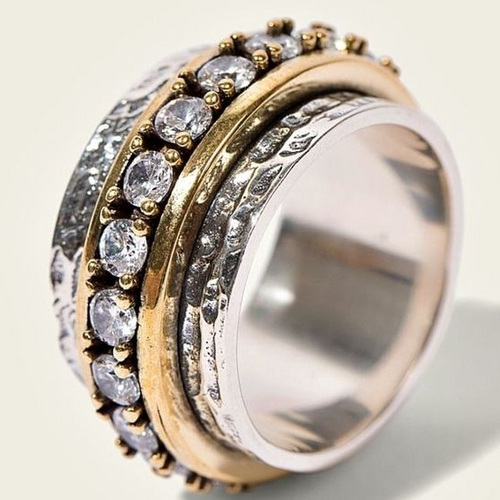 Timeless Elegance Gold & Silver Zirconia Ring