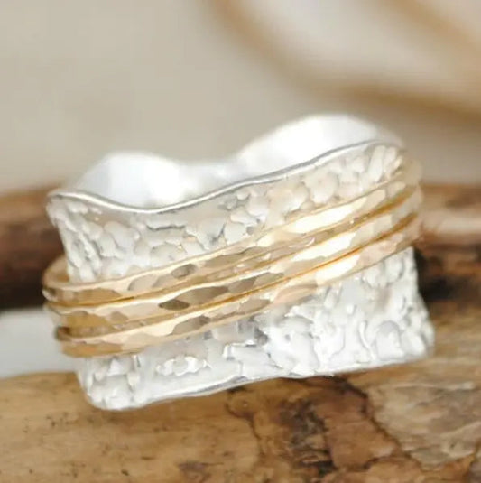 Vintage Thin Gold & Silver Ring