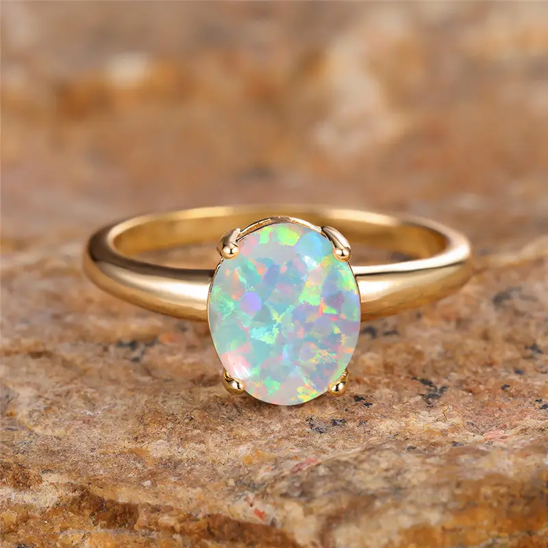 Retro Opal Gold Ring