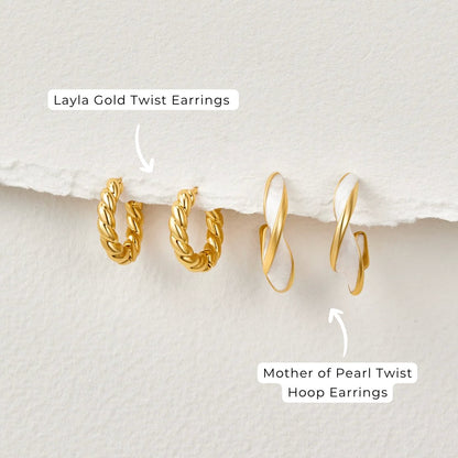 Luna Gold Twist Earrings