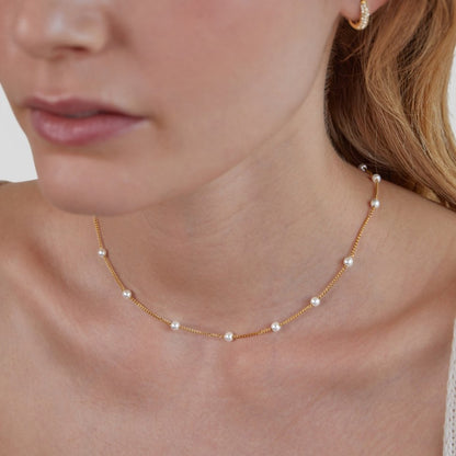 Pure Gold Pearl Necklace