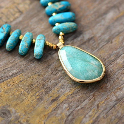 Natural Blue Stone Necklace