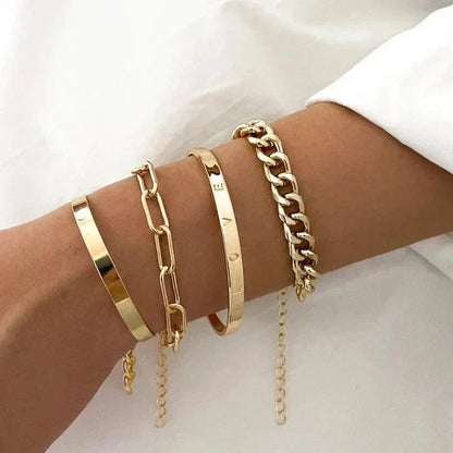 Stylish Gold Bracelet Set