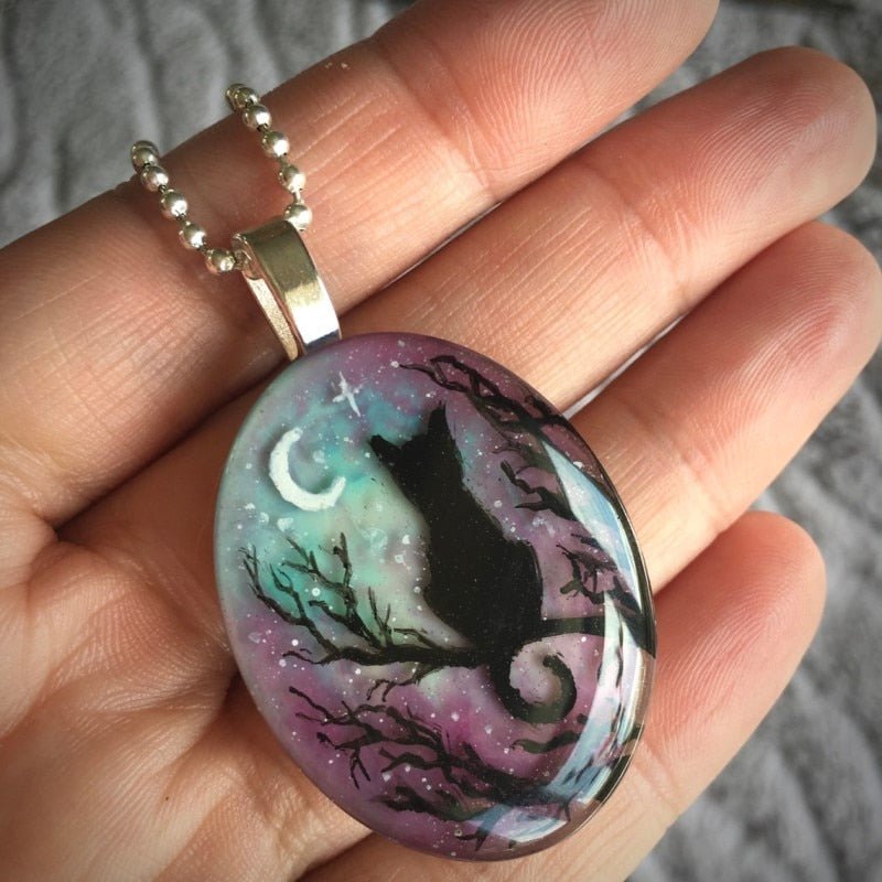 The starry night lovely cat necklace