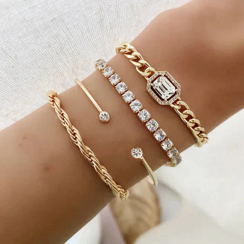 Bliss - Radiant 18K Gold Bracelet Set